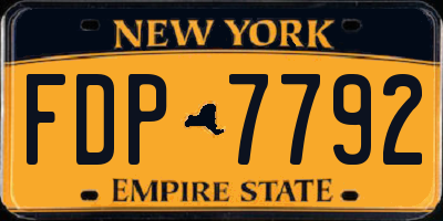 NY license plate FDP7792