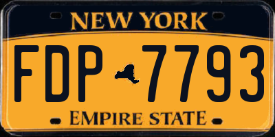 NY license plate FDP7793