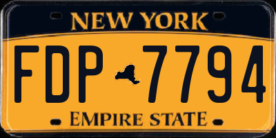 NY license plate FDP7794