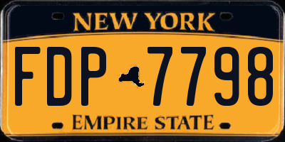 NY license plate FDP7798