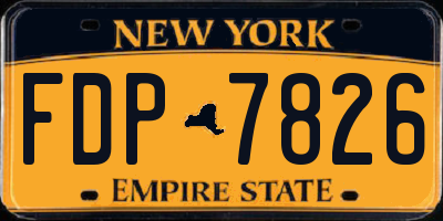 NY license plate FDP7826