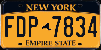 NY license plate FDP7834