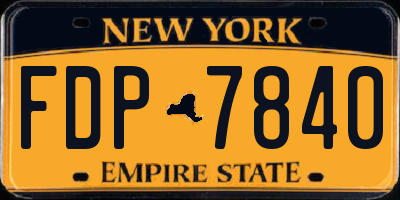 NY license plate FDP7840