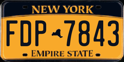 NY license plate FDP7843