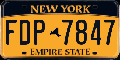NY license plate FDP7847