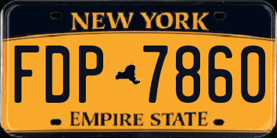 NY license plate FDP7860