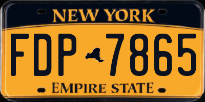 NY license plate FDP7865