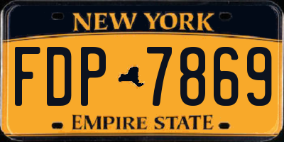 NY license plate FDP7869