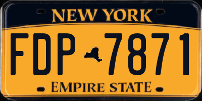 NY license plate FDP7871