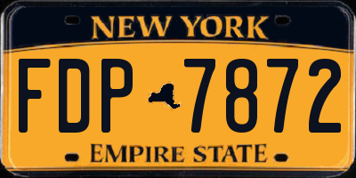 NY license plate FDP7872