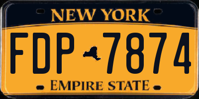 NY license plate FDP7874