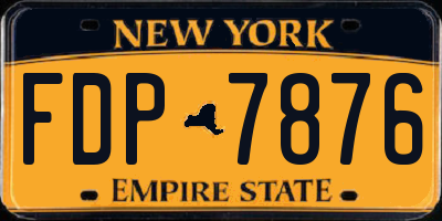 NY license plate FDP7876