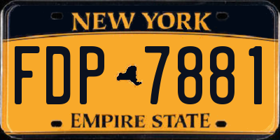 NY license plate FDP7881