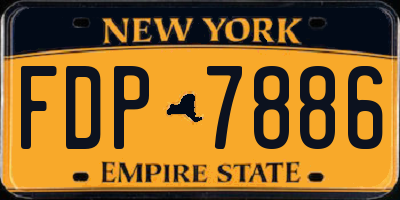 NY license plate FDP7886