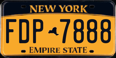 NY license plate FDP7888