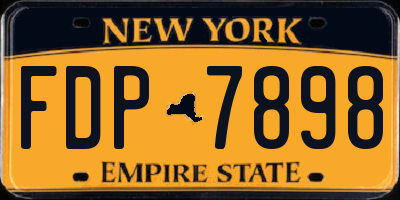 NY license plate FDP7898