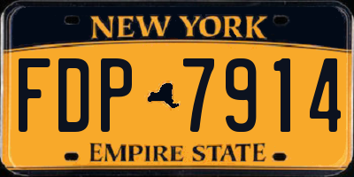 NY license plate FDP7914