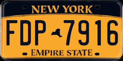 NY license plate FDP7916