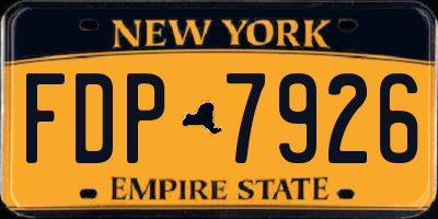 NY license plate FDP7926