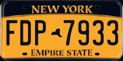 NY license plate FDP7933