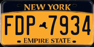 NY license plate FDP7934