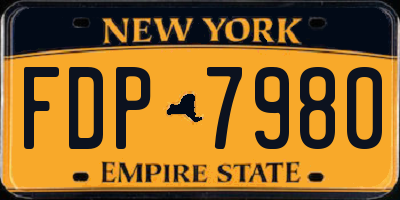 NY license plate FDP7980