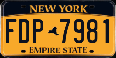 NY license plate FDP7981