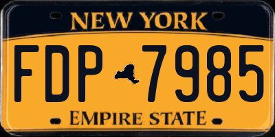 NY license plate FDP7985