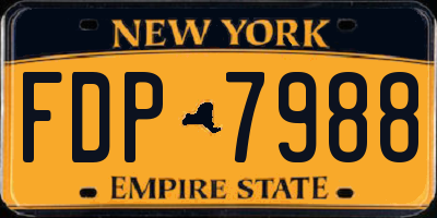 NY license plate FDP7988