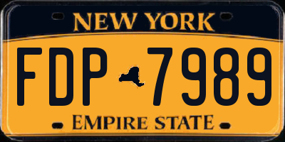 NY license plate FDP7989