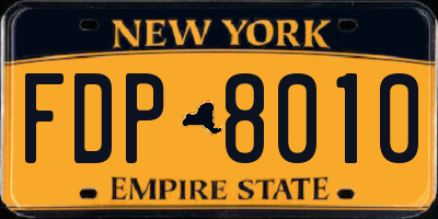 NY license plate FDP8010