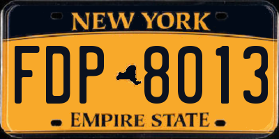 NY license plate FDP8013