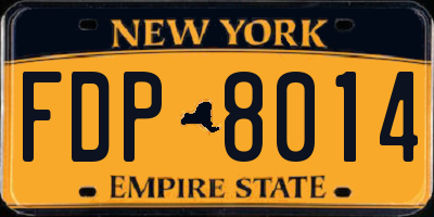 NY license plate FDP8014