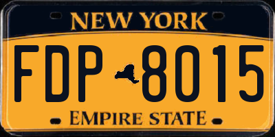 NY license plate FDP8015