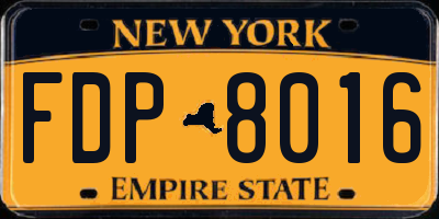 NY license plate FDP8016