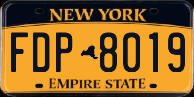NY license plate FDP8019