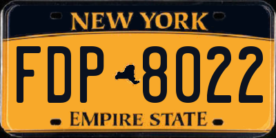 NY license plate FDP8022