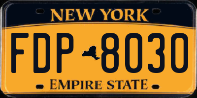 NY license plate FDP8030