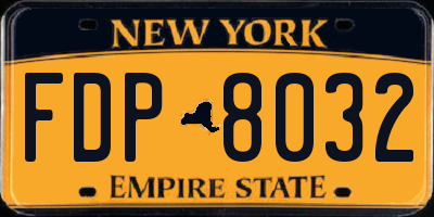 NY license plate FDP8032