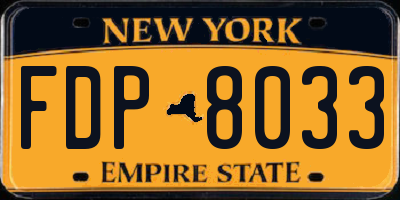 NY license plate FDP8033