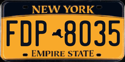 NY license plate FDP8035