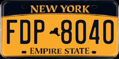 NY license plate FDP8040