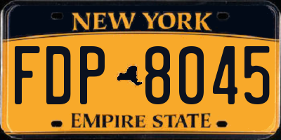 NY license plate FDP8045