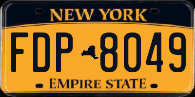 NY license plate FDP8049