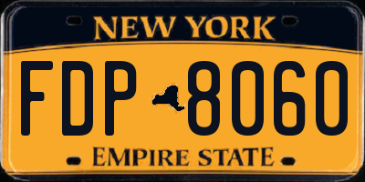 NY license plate FDP8060