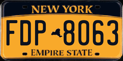 NY license plate FDP8063