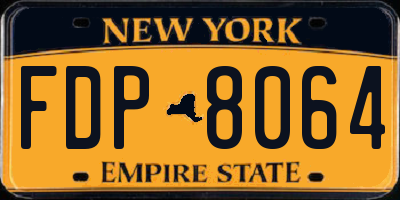 NY license plate FDP8064