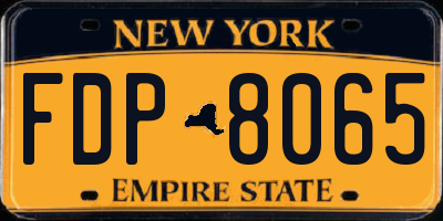 NY license plate FDP8065