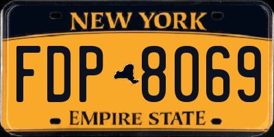 NY license plate FDP8069