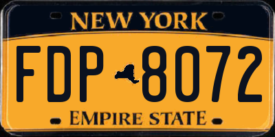 NY license plate FDP8072